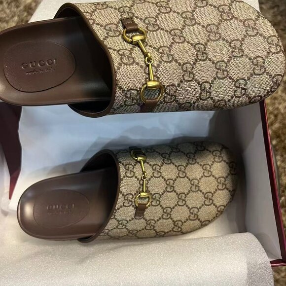 Women’s Horserbit Mule Beige GG Canvas, New With Boxe Size 39 - Picture 2 of 12